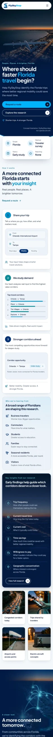 FlySkyStop website full mobile page