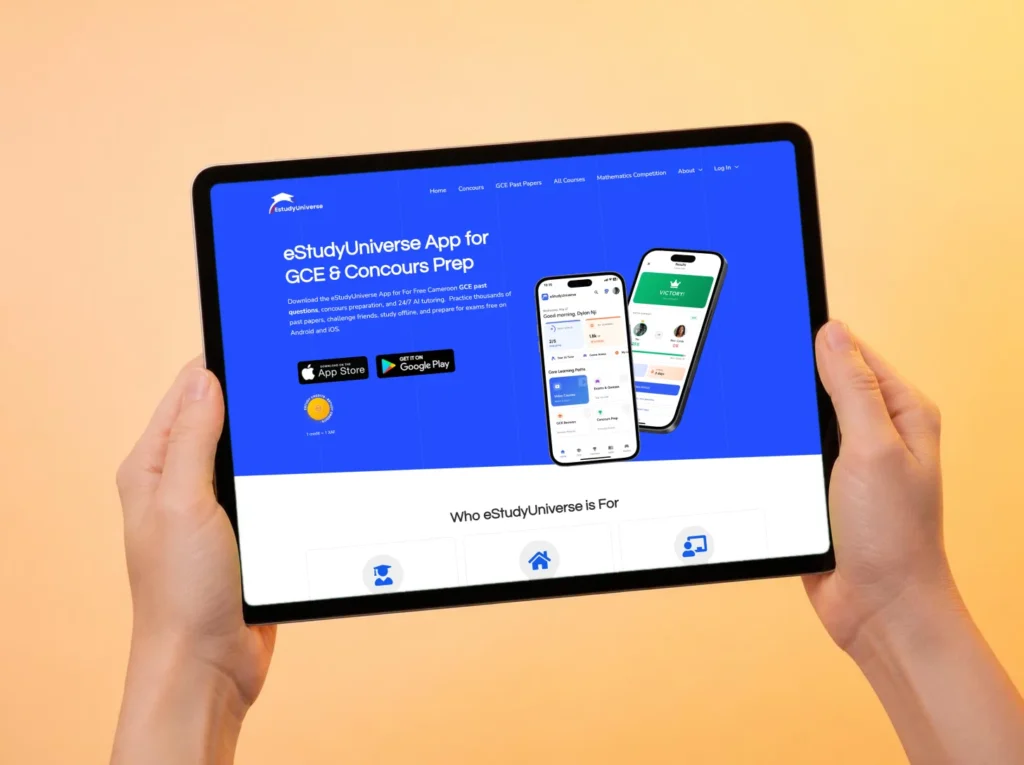 eStudyUniverse website on a device