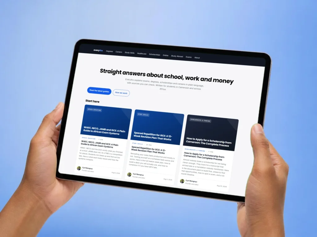 Everythx website on a device