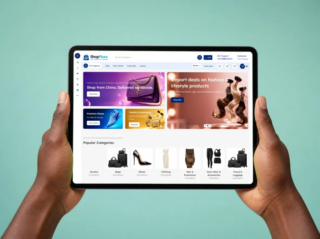 ShopFluxx website on a device