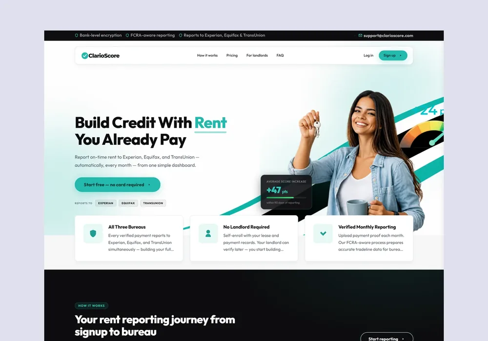 ClarioScore website designed by Cyprogram