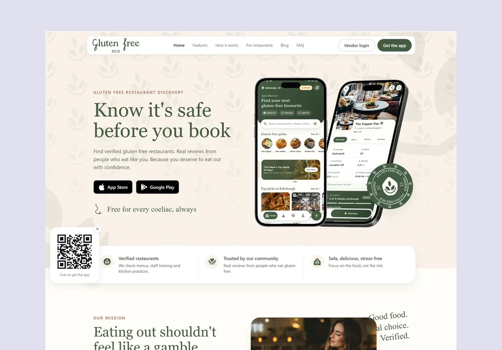 Gluten Free Hub website designed by Cyprogram