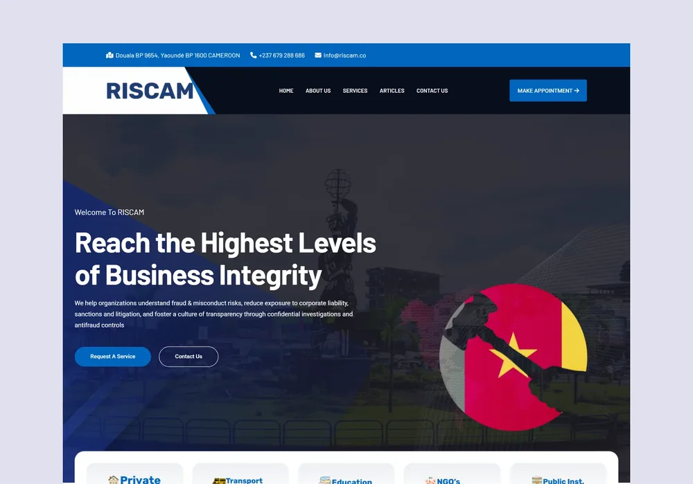 Riscam website designed by Cyprogram