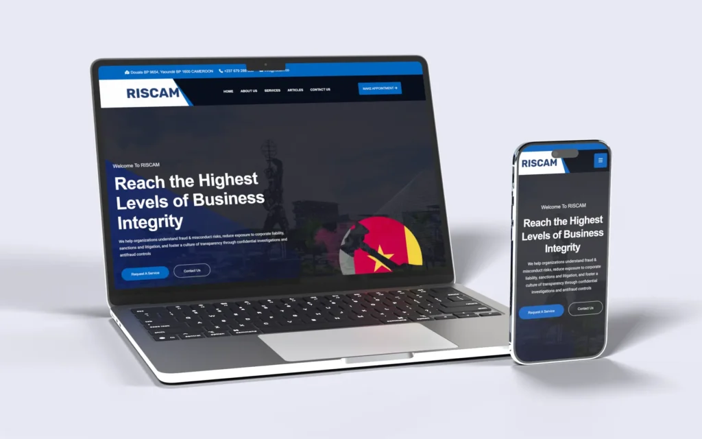 Riscam website on a device, view 4