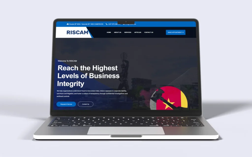 Riscam website on a device, view 1