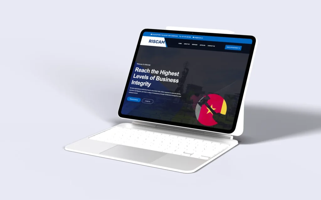 Riscam website on a device, view 2