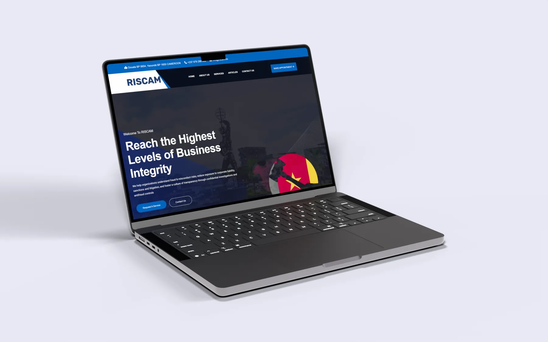Riscam website shown on a device