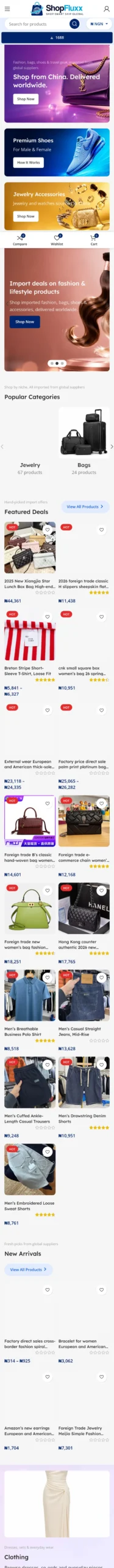 ShopFluxx website full mobile page
